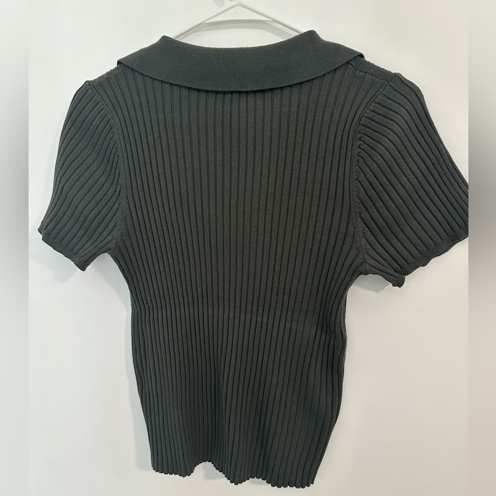 TALENT Ribbed Collared Top 2X - Picture 4 of 4